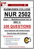 NUR 2502 Exam 1 &ndash; Multidimensional Care III &lpar;MDC 3&rpar; &lpar;PDF&rpar; &vert; 2026 &vert; MDC 3 Questions &vert; Nursing Exam