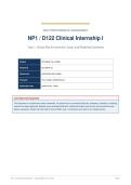 WGU NP1&sol;D122 Clinical Internship I Task 1&colon; Clinical Site Environment&comma; 215-Hour Schedule&comma; SMART Goals & Readiness Synthesis &vert; 2026&period;