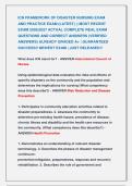 ICN FRAMEWORK OF DISASTER NURSING EXAM               &NewLine;AND PRACTICE EXAM &lpar;LATEST&rpar; &vert;&vert; MOST RECENT &NewLine;EXAM 2026&vert;2027 ACTUAL COMPLETE REAL EXAM &NewLine;QUESTIONS AND CORRECT ANSWERS &lpar;VERIFIED &NewLine;ANSWERS&rpar; ALREADY GRADED A&plus; &vert; GUARANTEED &NewLine;SUCCESS&excl;&excl; NEWEST EXAM &vert; JUST 