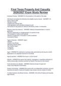 Final Texas Property And Casualty&NewLine;2026&sol;2027 Exam Study Review