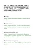 SNCOA TEST 2 2026 MILITARY ETHICS&NewLine;CORE VALUES AND PROFESSIONALISM&NewLine;ASSESSMENT PRACTICE SET&NewLine;