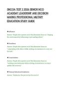 SNCOA TEST 2 2026 SENIOR NCO&NewLine;ACADEMY LEADERSHIP AND DECISION&NewLine;MAKING PROFESSIONAL MILITARY&NewLine;EDUCATION STUDY GUIDE&NewLine;