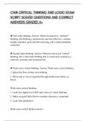 C168 CRITICAL THINKING AND LOGIC EXAM&NewLine;SCRIPT SOLVED QUESTIONS AND CORRECT&NewLine;ANSWERS GRADED A&plus;&NewLine;