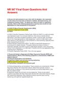 NR 547 Final Exam Questions And Answers