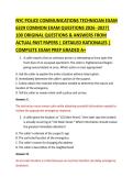 NYC POLICE COMMUNICATIONS TECHNICIAN EXAM &NewLine;6329 COMMON EXAM QUESTIONS 2026 -2027&vert; &NewLine;100 ORIGINAL QUESTIONS & ANSWERS FROM &NewLine;ACTUAL PAST PAPERS &vert; DETAILED RATIONALES &vert; &NewLine;COMPLETE EXAM PREP GRADED A&plus; 
