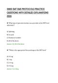 SNHD EMT EMS PROTOCOLS PRACTICE&NewLine;QUESTIONS WITH DETAILED EXPLANATIONS&NewLine;2026&NewLine;