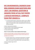 NYC ENVIRONMENTAL ENGINEER EXAM &NewLine;6056 COMMON EXAM QUESTIONS 2026 -2027&vert; 100 ORIGINAL QUESTIONS & &NewLine;ANSWERS FROM ACTUAL PAST PAPERS &NewLine;&vert; DETAILED RATIONALES &vert; COMPLETE &NewLine;EXAM PREP GRADED A&plus; 