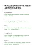 SNHD HEALTH CARD TEST MOCK TEST WITH&NewLine;ANSWER RATIONALES 2026&NewLine;