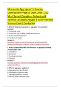 Minnesota Aggregate Technician &NewLine;Certification Practice Exam 2026&vert; 250 &NewLine;Most Tested Questions Collection & &NewLine;Verified Detailed Answers &vert; Tutor Verified &NewLine;Success Exam&rpar; Graded A&plus; 