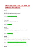 NURS 6551 Final Exam Test Bank 200 Questions with Answers