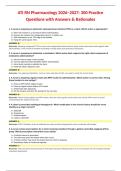 ATI RN Pharmacology 2026&ndash;2027&colon; 300 Practice Questions with Answers & Rationales