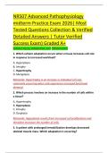 NR507 Advanced Pathophysiology &NewLine;midterm Practice Exam 2026&vert; Most &NewLine;Tested Questions Collection & Verified &NewLine;Detailed Answers &vert; Tutor Verified &NewLine;Success Exam&rpar; Graded A&plus; 