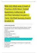 NSG 223 Med surg 2 Exam 2 &NewLine;Practice 2026 Most Tested &NewLine;Questions Collection & &NewLine;Verified Detailed Answers &vert; &NewLine;Tutor Verified Success Exam&rpar; &NewLine;Graded A&plus; 
