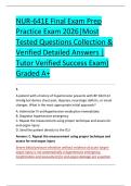 NUR-641E Final Exam Prep &NewLine;Practice Exam 2026&vert;Most &NewLine;Tested Questions Collection & &NewLine;Verified Detailed Answers &vert; &NewLine;Tutor Verified Success Exam&rpar; &NewLine;Graded A&plus; 