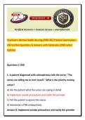 Psychiatric-Mental Health Nursing &lpar;PMH-BC&rpar; Practice Examination &ndash; 250 Verified Questions & Answers with Rationales &lpar;2026 Latest Update&rpar;