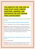The Complete FMF Core and LCE Exam Study Guide&colon;  Verified Questions&comma; Answers&comma; and Rationales for Fleet Marine Force Advancement