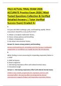 PALS ACTUAL FINAL EXAM 2026 &NewLine;ACCURATE Practice Exam 2026&vert; Most &NewLine;Tested Questions Collection & Verified &NewLine;Detailed Answers &vert; Tutor Verified &NewLine;Success Exam&rpar; Graded A&plus; 