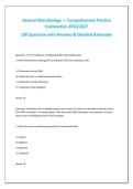General Microbiology Comprehensive Practice Exam 2026&sol;2027 &vert; 100 Questions with Answers & Detailed Rationales