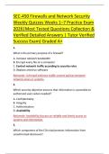 SEC-450 Firewalls and Network Security &NewLine;Weekly Quizzes Weeks 1&ndash;7 Practice Exam &NewLine;2026&vert;Most Tested Questions Collection & &NewLine;Verified Detailed Answers &vert; Tutor Verified &NewLine;Success Exam&rpar; Graded A&plus;