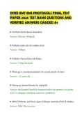 SNHD EMT EMS PROTOCOLS FINAL TEST&NewLine;PAPER 2026 TEST BANK QUESTIONS AND&NewLine;VERIFIED ANSWERS GRADED A&plus;