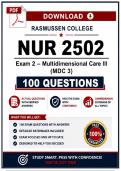 NUR 2502 Exam 2 &ndash; Multidimensional Care III &lpar;MDC 3&rpar; &lpar;PDF&rpar; &vert; 2026 &vert; MDC 3 Questions &vert; Nursing Exam