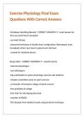 Exercise Physiology Final Exam Questions With Correct Answers