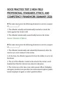 SOCE PRACTICE TEST 2 HIGH-YIELD&NewLine;PROFESSIONAL STANDARDS&comma; ETHICS&comma; AND&NewLine;COMPETENCY FRAMEWORK SUMMARY 2026