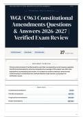 WGU C963 Constitutional Amendments Questions & Answers 2026-2027 Verified Exam Review