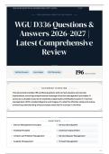 WGU D336 Questions & Answers 2026&sol;2027 Latest Comprehensive Review