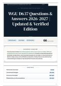 WGU D637 Questions & Answers 2026-2027 Updated & Verified Edition