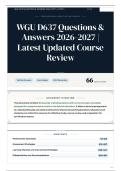 WGU D637 Questions & Answers 2026-2027 Latest Updated Course Review