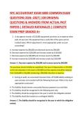 NYC ACCOUNTANT EXAM 6000 COMMON EXAM &NewLine;QUESTIONS 2026 -2027&vert; 100 ORIGINAL &NewLine;QUESTIONS & ANSWERS FROM ACTUAL PAST &NewLine;PAPERS &vert; DETAILED RATIONALES &vert; COMPLETE &NewLine;EXAM PREP GRADED A&plus; 
