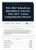 WGU D017 School Law Questions & Answers 2026-2027 Latest Comprehensive Review
