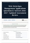 WGU D426 Data Management Applications Questions & Answers 2026-2027 Updated Assessment Review