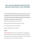 ADVANCED PMHNP BOARD REVIEW&NewLine;2026-2027 QUESTIONS AND ANSWERS