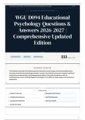 WGU D094 Educational Psychology Questions & Answers 2026-2027 Comprehensive Updated Edition