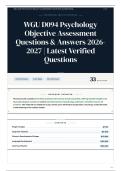 WGU D094 Psychology Objective Assessment Questions & Answers 2026-2027 Latest Verified Questions