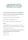 PMHNP BOARDS 2026&sol;2027&NewLine;COMPREHENSIVE TEST BANK&NewLine;QUESTIONS AND ANSWERS