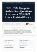 WGU C952 Computer Architecture Questions & Answers 2026-2027 Latest Updated Review