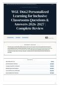 WGU D662 Personalized Learning for Inclusive Classrooms Questions & Answers 2026-2027 Complete Review