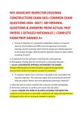 NYC ASSOCIATE INSPECTOR &lpar;HOUSING &NewLine;CONSTRUCTION&rpar; EXAM 6021 COMMON EXAM &NewLine;QUESTIONS 2026 -2027&vert; 100 ORIGINAL &NewLine;QUESTIONS & ANSWERS FROM ACTUAL PAST &NewLine;PAPERS &vert; DETAILED RATIONALES &vert; COMPLETE &NewLine;EXAM PREP GRADED A&plus; 