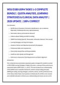 WGU D389 UXM4 TASKS 1&ndash;3 COMPLETE &NewLine;BUNDLE &vert; QUOTA ANALYSIS&comma; LEARNING &NewLine;STRATEGIES & CLINICAL DATA ANALYST &vert; &NewLine;2026 UPDATE &vert; 100&percnt; CORRECT