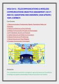 WGU D413 &ndash; TELECOMMUNICATIONS & WIRELESS &NewLine;COMMUNICATIONS OBJECTIVE ASSESSMENT &vert; OA V1 &NewLine;AND V2 &vert; QUESTIONS AND ANSWERS &vert; 2026 UPDATE &vert; &NewLine;100&percnt; CORRECT