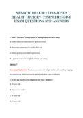 SHADOW HEALTH&colon; TINA JONES&NewLine;HEALTH HISTORY COMPREHENSIVE&NewLine;EXAM QUESTIONS AND ANSWERS