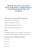 SHADOW HEALTH&colon; TINA JONES&NewLine;HEALTH HISTORY COMPREHENSIVE&NewLine;ASSESSMENT QUESTIONS AND&NewLine;ANSWERS