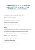 COMPREHENSIVE HEALTH HISTORY&NewLine;ASSESSMENT&colon; TINA JONES EXAM&NewLine;QUESTIONS AND ANSWERS