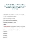 SHADOW HEALTH&colon; TINA JONES&NewLine;COMPREHENSIVE HEALTH HISTORY&NewLine;ASSESSMENT QUESTIONS AND&NewLine;ANSWERS