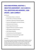 WGU D560 INTERNAL AUDITING I &vert; &NewLine;OBJECTIVE ASSESSMENT &vert; OA V1 AND V2 &vert; &NewLine;FULL QUESTIONS AND ANSWERS &vert; 2026 &NewLine;UPDATE &vert; 100&percnt; CORRECT