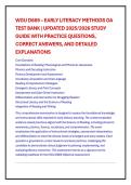 WGU D669 &ndash; EARLY LITERACY METHODS OA &NewLine;TEST BANK &vert; UPDATED 2025&sol;2026 STUDY &NewLine;GUIDE WITH PRACTICE QUESTIONS&comma; &NewLine;CORRECT ANSWERS&comma; AND DETAILED &NewLine;EXPLANATIONS