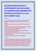 WGU D830 INTRODUCTION TO &NewLine;CRYPTOGRAPHY OA STUDY GUIDE &vert; &NewLine;651 QUESTIONS AND ANSWERS WITH &NewLine;RATIONALES &vert; PSY0&sol;SY01 V1 & V2 &vert; &NewLine;100&percnt; CORRECT 2026&period; 